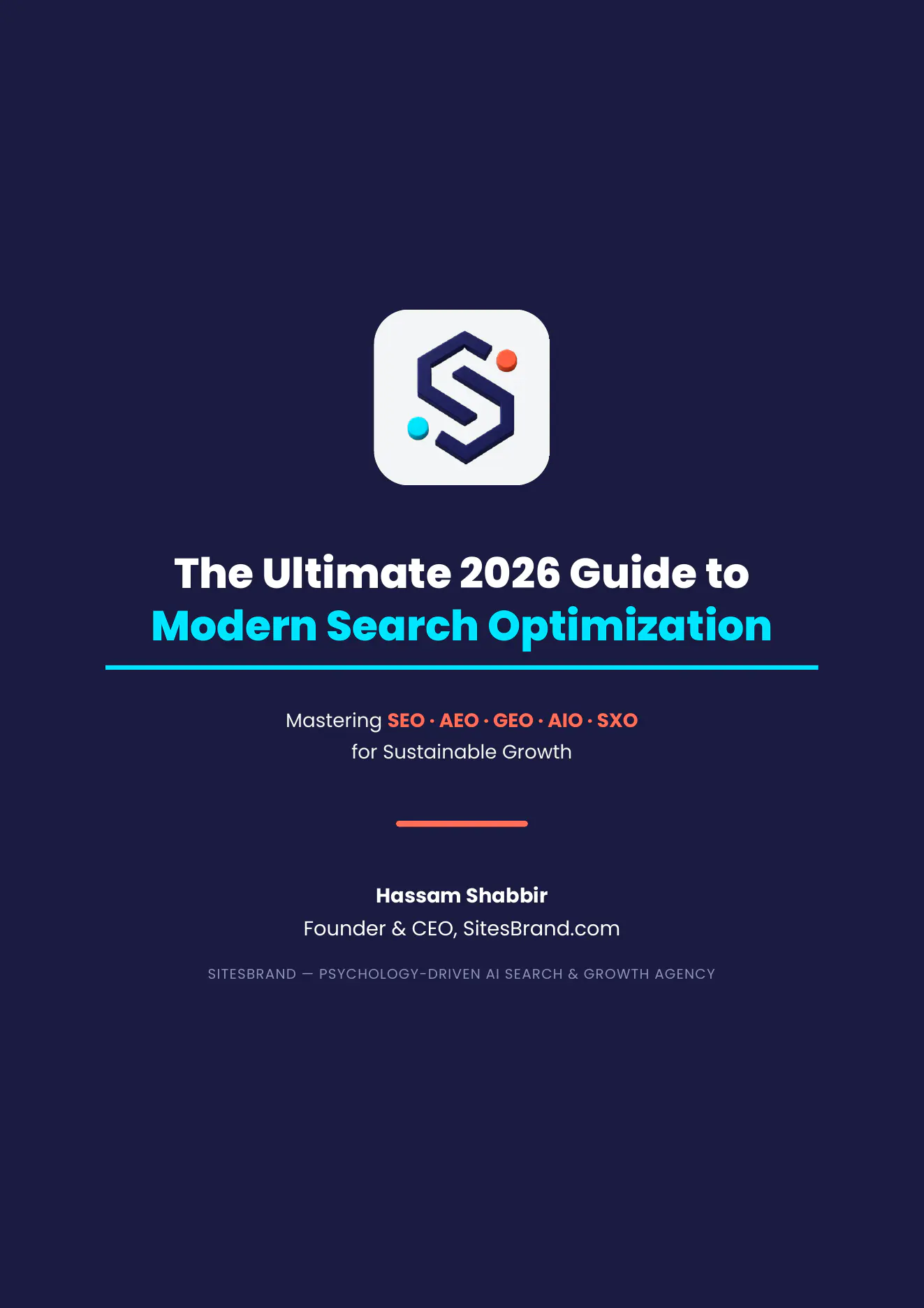 Cover of The Ultimate 2026 Guide to Modern Search Optimization by SitesBrand
