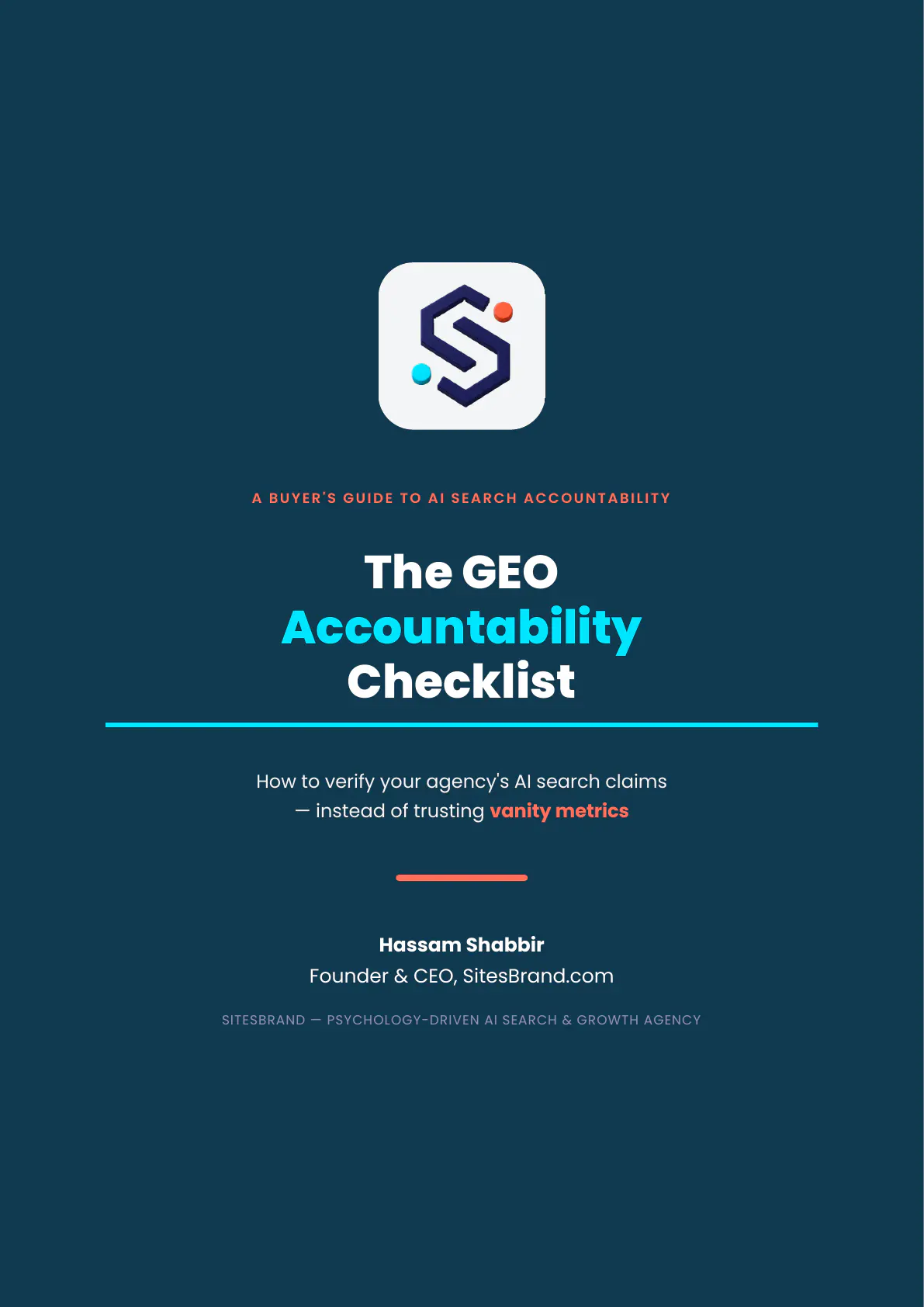 Cover of The GEO Accountability Checklist by SitesBrand