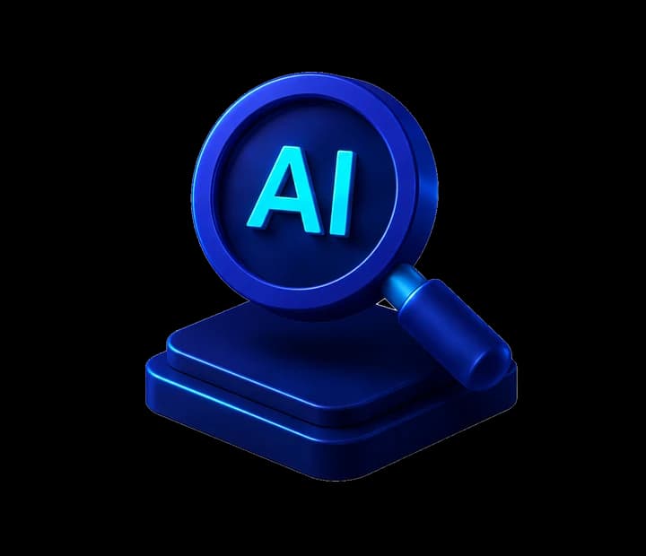 3D AI search card showing modern discovery signals