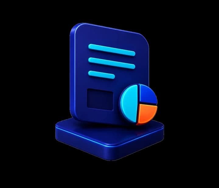 3D SEO content dashboard with search and growth elements